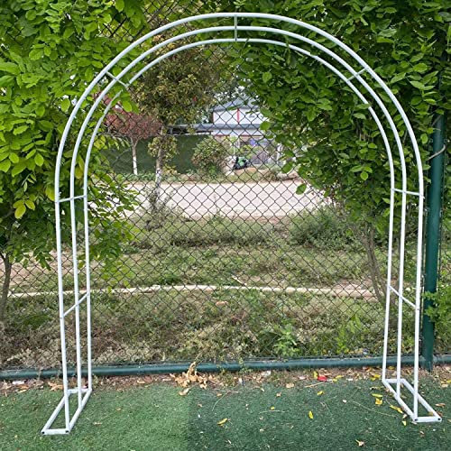 HYUFEIAO Pergolato Rose Arch Side Width 2.6ft Gazebo da Giardino Decorativo Lattice Metal Robusto Arco per Feste ed Eventi con Base per Clematis Patio Prato Cortile 4.6 X 7.5ft / 6.5 X 8.2f