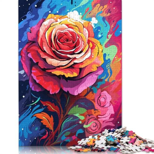 1000 Piece Puzzle Art Rose Puzzle for Adults Wooden Puzzles Puzzle Hands-on Game 75x50cm
