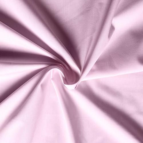 Tissus Couture au metre 2x1,50M. Les tissus patchwork en tissu coton et polyester faciles à laver et à sécher. Rétrécit très peu. Popeline de différentes couleurs. (rose pâle)