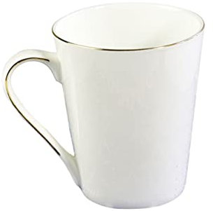 COLLBATH Elegant White Bone China Mug - Ceramic Coffee, Tea, Milk Cup with Ergonomic Handle, Ideal for Home, Office, Birthdays, Weddings, Anniversaries, Christmas Presents