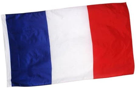 PAMINGONO Große Französische Nationalflagge 150x90cm Mit Metallösen Trikolore Banner Für Sportveranstaltungen Partys Und Dekorationen Wetterfest Für Innen Und Außen