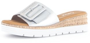 Gabor Damen Pantoletten, Frauen Slipper,Moderate Mehrweite (G),Schlupfschuhe,schluepfschuhe,Slip-ons,Backless Slipper,Silber,38.5 EU / 5.5 UK