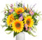 Luabue Flores Artificiales Decoracion Ramos de Girasoles Artificiales con Margaritas Rosas y Eucalipto Artificial Ramo de Flores Artificiales para Bodas el Hogar Centros de Mesa de Decoración
