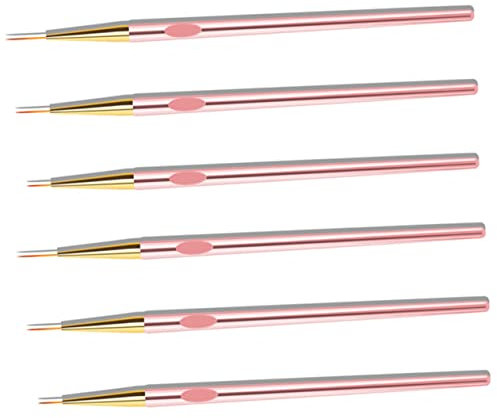 LALADEFIEE 6pcs Rose Pen Nail Art Supplies Portable Dotting Drawing Pens for Manicure