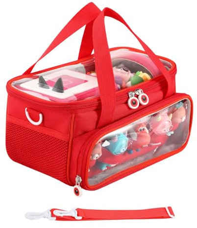 Toniebox Starte-r Speaker Storage Bag - Storage Carrier Bag For Tonie Characters With Shoulder Strap And Handle, Carry Case For Toniebox Starte-r Set - Red