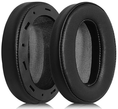 Joghaw Replacement Ear Pads for Headphones - Compatible for Sony MDR-1AM2 | Premium Sutured Protein Leather Cushions with Soft Memory Foam for Comfort - Black