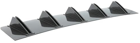 SICOTTON Für SEAT Für Leon Für Cupra MK3 5F Heckspoiler-Diffusor Mit Gebogener Stoßstangenlippe Im Haifischflossen-Stil Doppellagig 10 Lamellen Heckspoilerlippe(Carbon Look)