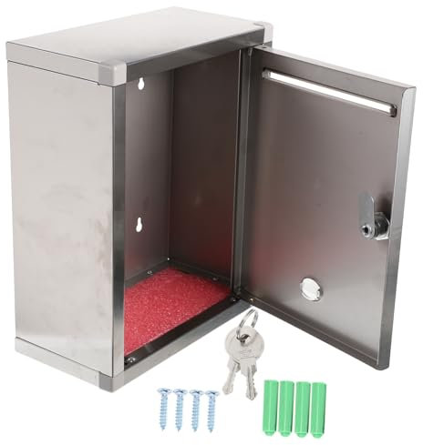 DOITOOL Edelstahlbriefkasten Mit Schloss Für Außenbereich Abschließbarer Wandbriefkasten Rostfrei Viel Platz Für Post Dokumente Und Zeitungen