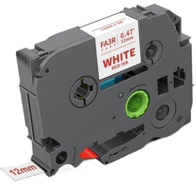 1PCS Compatible 12mm Fabric Tapes TZe-FA3 TZe-FA3R TZe-FA3R Iron On Cloth Labels for PT Label Makers(Red on White)