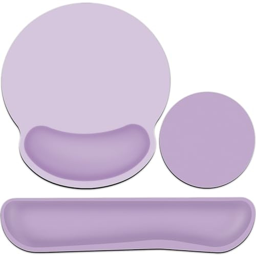 Tapis Souris 3-en-1 Gel Mémoire,Repose-Poignet,sous-Verre Antidérapant | 3-en-1 ergonomique coussin gel mémoire, repose-poignet clavier, sous-verres antidérapants. Idéal bureau, gaming, portable.