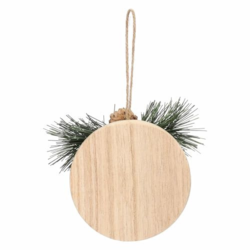 THUN - Set 3 addobbi natalizi tondi in legno-Ø 10 cm