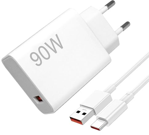 Chargeur USB C 90 W pour Xiaomi 15 Pro /15 Ultra/ 14 Ultra Red-mi Turbo 3/ Note 14 Pro+/Note 15 Pro+/K80, Chargeur Rapide avec câble USB Type-C 6 A 2 m