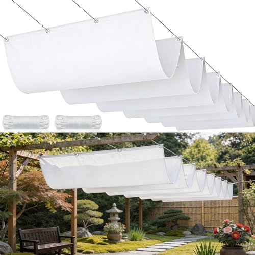 Einziehbare Welle Sonnensegel 80 x 100 cm Wasserdicht Sonnenschutz Schutz vor 98% Uv- Strahlungen & Reißfest, Wetterfest PES Reißfest Welle Sonnensegel Sonnenschutz für Terrasse Pergola, Weiß