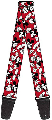 Gitarrengurt Mickey Mouse Posen Streu Rot Schwarz Weiß 2 Zoll breit