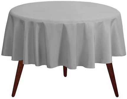 Gee Di Moda Runde Tischdecke, 228 cm, anthrazit, runde Tischdecke für 76,2 bis 152,4 cm runde Tische – strapazierfähiger, waschbarer Stoff, für Buffet-Tisch, Urlaubsparty, Abendessen, Hochzeit und