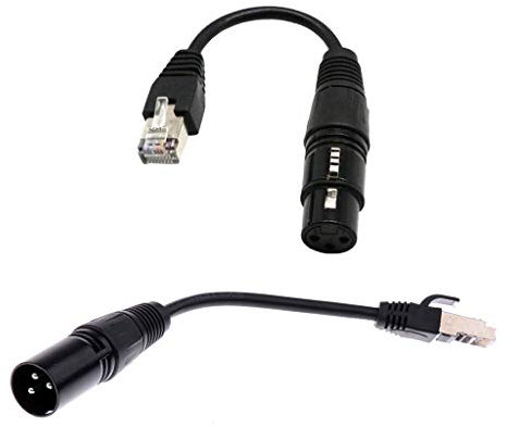 Sharplace 3 Pin XLR Stecker zu RJ45 Männlich + XLR Buchse zu RJ45 Männlich Netzwerk Stecker Adapter Umwandlern StromStromkabel