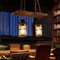Hängelampe Vintage Pendelleuchte Retro Edison Loft Kronleuchter Retro Industrie Eisen Deckenleuchte Höhenverstellbar E27 Holz Eisen Glas Lampenschirm Pendellampe Restaurant Café Dekoration 2 Heads