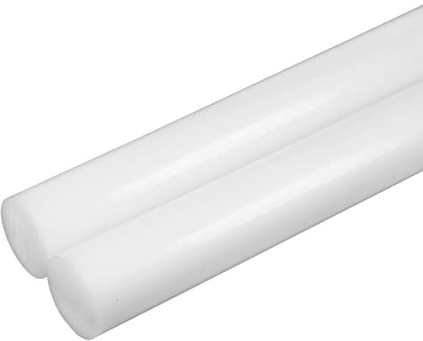Othmro Lot de 2 Barres Rondes en Plastique, Fibre de Verre, Tige Ronde en Plastique, Blanc, Diamètre Extérieur : 25mm - Longueur : 0.3m, Pour Structures, Maquettes d'architecture, Boîtiers d'appareils