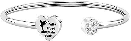 BNQL Charm-Armband Faith Trust and Pixie Dust, Adjustable (6-8), Edelstahl