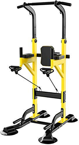 NENGGE Power Tower Kraftstation Multifunktionale Dip-Station Verstellbar Fachliches Fitnessgeräte Kraftturm Trainings-Gerät für Zuhause, Krafttraining, Klimmzüge, Liegestützen, Max 450kg