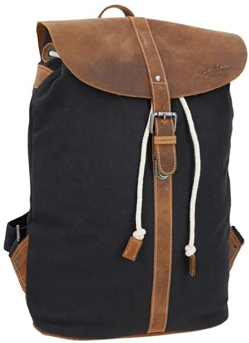 Gusti Rucksack Leder - Paula L groß Cityrucksack Collegerucksack Unirucksack Daypack Schultasche Laptoptasche Laptoprucksack Lederrucksack Blau & Leder