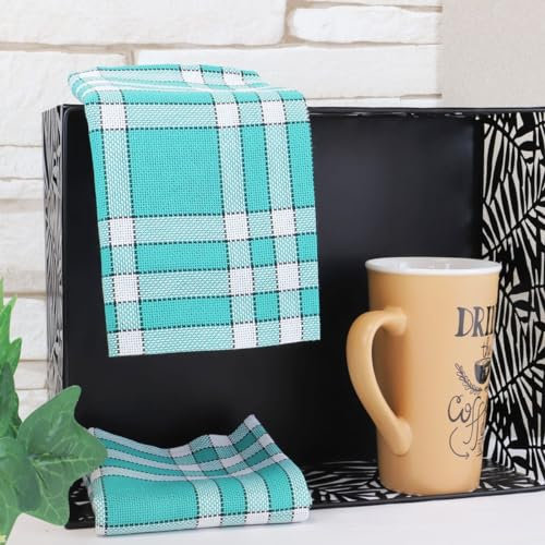 Lot de Serviettes de Table Carreaux Vichy Normand Vert Nelly