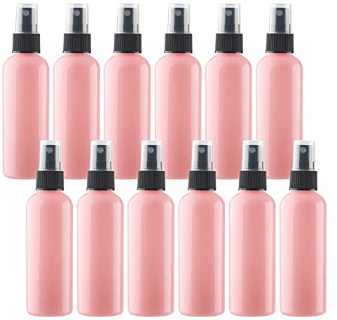 ZEOABSY 12 Pièces 100ml Vaporisateur Vide, Rose Petits Vaporisateur en Plastique, Flacon Spray Vide, Atomiseur Parfum, Bouteilles avec Pompe de Pulvérisation Noir de Voyage