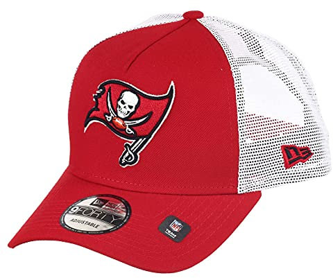 New Era Tampa Bay Buccaneers NFL White Mesh Trucker 9Forty A-Frame Trucker Cap - One-Size