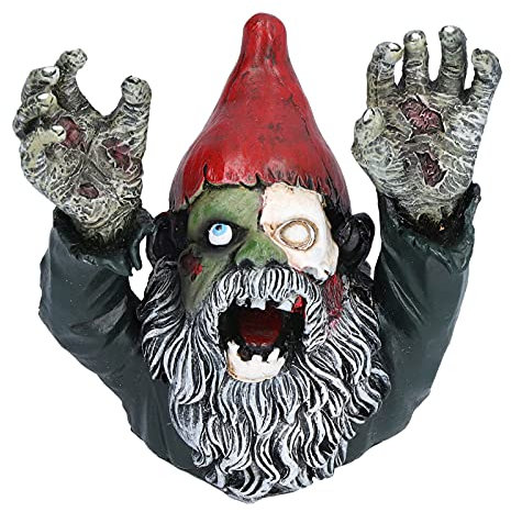 BigKing Zombie Dwarf Statue - Gothic Garden Sculpture, Graveyard Decoration for Halloween