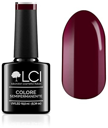 LCI Cosmetics Semipermanent Gel Nagellack 10 ml, Dunkles Weinrot
