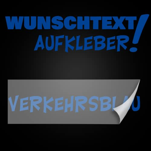 Wunschtext Aufkleber Buchstaben Zahlen Personalisiert Individuell selbst gestalten inkl. Vorschau ab 10 bis 100cm Länge (057 verkehrsblau)