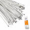LANGIR Chain Link fence Ties 100PCS 11.8 Inch Heavy Duty Locking Metal Zip Ties for Exhaust Wrap, Chain Link Fence Parts, Wire Fence Rolls, Poultry Fence Outdoor