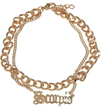 Urban Classics Unisex Fußkettchen Zodiac Golden Anklet, Farbe scorpio, Größe L/XL