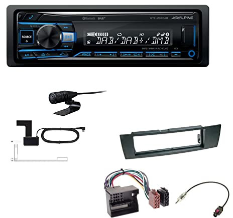 Alpine UTE-204DAB 1 DIN Autoradio DAB+ Bluetooth USB AUX-IN passend für BMW 3er E90 E91 E92 E93 2005-2013 schwarz