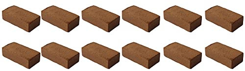 12x Kokoserde für Zimmerpflanzen | 96 Liter | 650g 20x5,5x10cm Kokosfasern Kokossubstrat Kokoserde Anzuchterde Humusziegel Blumenerde Bio Gartenerde Kokosziegel fein Quelltabletten Kokosblumenerde