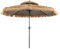 COSTWAY Sombrilla Terraza Exterior con Techo de Paja, Sombrilla Hawaiana con 8 Varillas, Botón para Inclinación, Parasol Exterior con Doble Respiradero para Playa Patio Piscina (300cm)