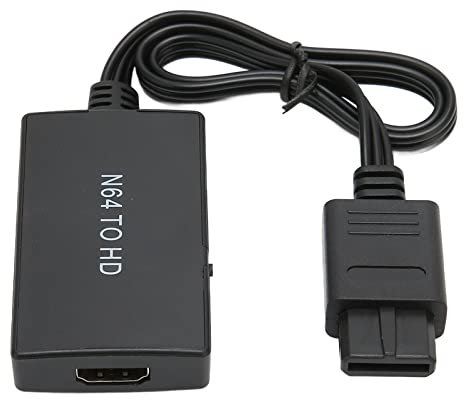 ciciglow Adaptador Convertidor N64 a HDMI, Soporte Convertidor de Video Full HD 720P 1080P Adaptador de Interfaz Multimedia N64 a HD para Modo de Visualización N64