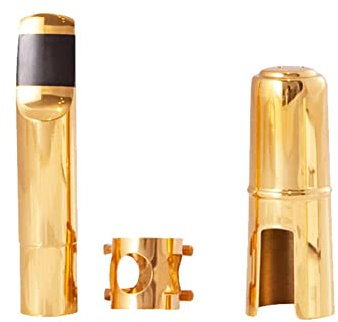 RANRAO Profi Messing Altsaxophon Metall Mundstück in verschiedenen Größen mit Blattschraube und Kappe