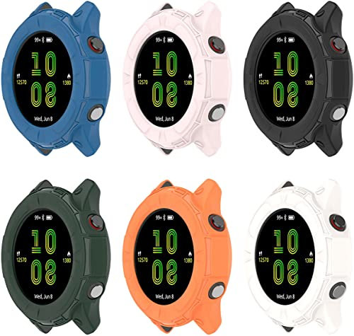 BBZ Forerunner 955 Custodia,Pellicola Protettiva in Vetro + Cornice in plastica Rigida, Protezione Completa Compatibile con Garmin Forerunner 955