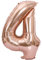 D2D | Party Balloon Zahl 4 XXL in Rosé - Größe 100 cm - Folienballon - Zahlenballon - Geburtstagsdeko - Helium Ballon