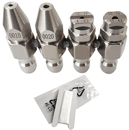 Jrod Pressure Washer Nozzle,J Rod Tip Washing Nozzle for 4 GPM Pressure Washer,4 Way Soft Wash Nozzle Kit 1/4 Quick Connect 0° 25°