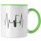 Trendation - Saxophon Tasse Geschenk Herzschlag Saxophonist Kaffeebecher Geschenkidee Lustig (Grün)