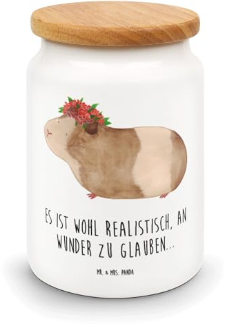 Mr. & Mrs. Panda Kaffeedose Meerschweinchen Weisheit - Geschenk, Keksdose, zuckerdose, Wunder, Blumenkind, Spruch, Dose, behälter, Vorratsdose, Motivation, Lustige Sprüche, Frischhaltedose