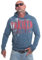Yakuza Herren Dead Clown Kapuzenpullover, Mallard Blue, 5XL