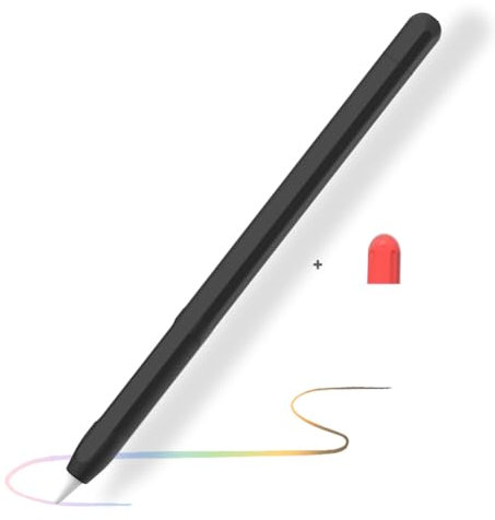 Grip Case for Apple Pencil 2nd Generation, Apple Pen 2 Gen Cover Sleeve for iPad Pencil 2 Supports Wireless Charging (Black)