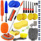 Yumzeco 36Pcs Brosse Nettoyage Voiture,160cm Brosse Lavage Voiture Nettoyage à Manche Long Kit de Vadrouille,Pinceau Detailing Auto,kit Nettoyage Voiture Interieur Exterieur,Brosse de Jante Voiture…