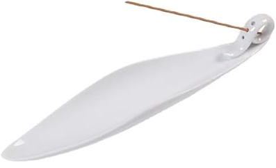 9 Length Incense Stick Holder with 3 Holes, White Porcelain Incense Tray Ash Cather for Spa, Meditation Room, Yoga, Home, Office