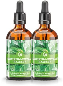 Sanct Bernhard Basilikum-Extrakt-Haarkur | 2 x 100ml | Zur Pflege von dünnem, trockenem & brüchigem Haar | Beugt Haarausfall vor | Verbessert das Haarwachstum | Made in Germany