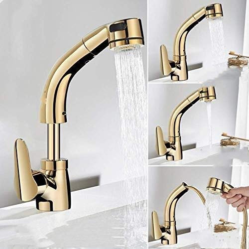 Küchenarmaturen, Spülbecken-Mischbatterie, Wasserhahn mit Duschkopf, Küchenarmatur, abnehmbare Spültischarmatur, Mischbatterie Star of Light