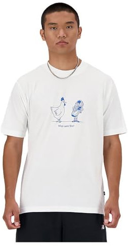 New Balance Kurzarm-T-Shirt für Herren, Essentials Chicken MT41591, Weiß, Marke: EAN: 0197375341521, Größe: S